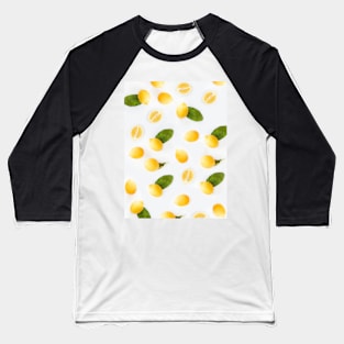 Yellow Lemons Pattern Baseball T-Shirt